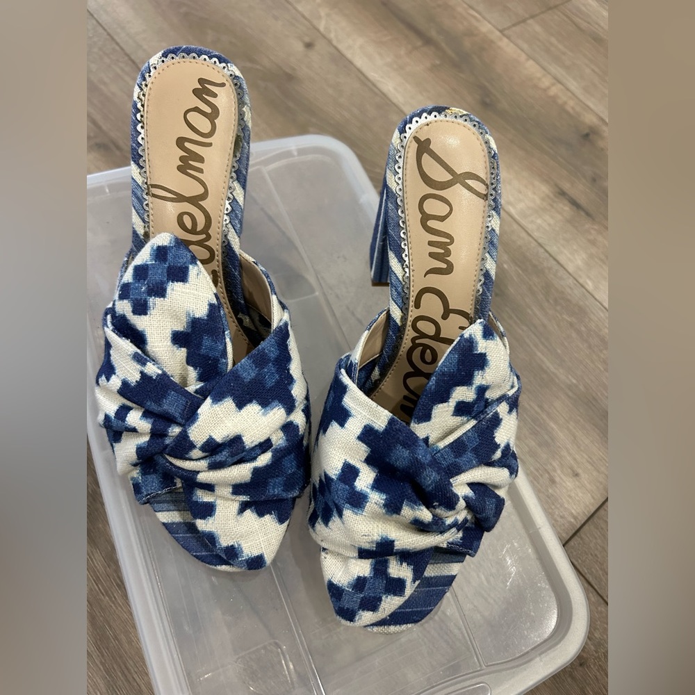 Sam Edelman Blue and White Sandals